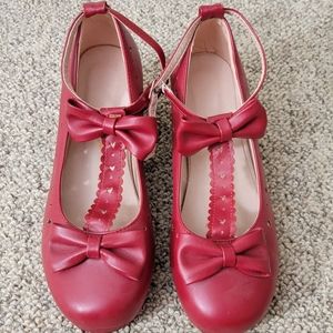Red Bow Lolita Shoes